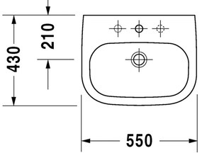 Duravit D-Code - Umývadlo 550x430 mm, s prepadom, biela 23105500002