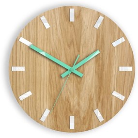 Nástenné hodiny Simple Oak hnedo-mätové