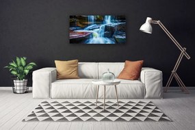 Obraz Canvas Skaly vodopád rieka príroda 120x60 cm