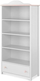 Regál 1S Luna LN-02 biely/ružové