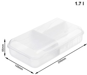 Desiatový box, delený s 2 priehradkami, 1,7 l FUNBOX