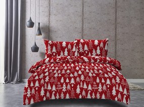 Obliečky z mikrovlákna CHRISTMAS TREES červené Rozmer obliečky: 70 x 90 cm | 140 x 220 cm
