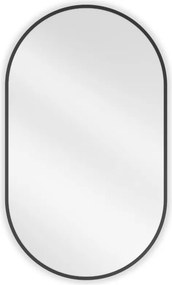 Mexen Loft oválne kúpeľňové zrkadlo 85 x 50 cm, čierny rám - 9851-085-050-000-70