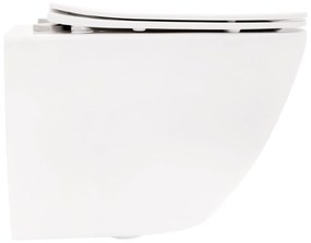 Rea Carlo, závesná WC misa 49x37 Rimless s pomaly-padajúcim sedátkom, biela, REA-C2760
