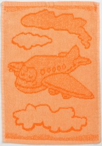 Detský uterák BEBÉ lietadlo oranžový 30x50 cm