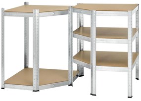 InternetovaZahrada Rohový regál Basic 180x70x40 cm - strieborný