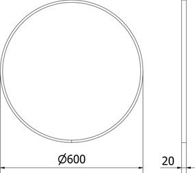 Mexen Loft kúpeľňové zrkadlo okrúhle 60 cm, biely rám - 9850-060-060-000-20