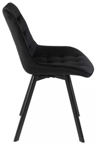 Jedálenská stolička Albons Velvet, čierna