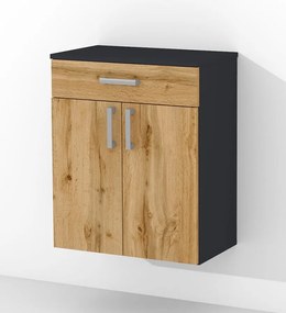 Nabytekmorava Kúpeľňová skrinka K24 farba korpusu: Dub sonoma tmavý, farba dvierok: Dub sonoma tmavý