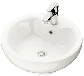 BATH DELUXE 06-045-11-11-00 - Umývadlo na dosku DRAMMEN, priemer 40,1 cm, keramika/biela