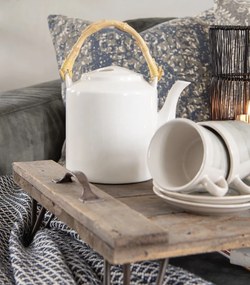 Biela porcelánová kanvica na čaj Nia - Ø 13 * 23 cm / 1500 ml