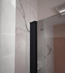 Erga Paris, sprchová zástena Walk-In 130x200 cm, 8mm šedé sklo, čierny profil, ERG-V02-PARIS-130x200-GR-BK