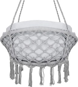 Springos Bocianie hniezdo so strapcami – závesné kreslo s vankúšom sivé SPR0045