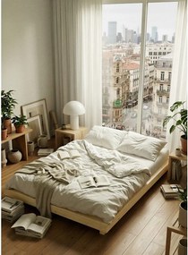 Jednolôžková posteľ z borovicového dreva bez čela s roštom 90x200 cm v prírodnej farbe Dock – Karup