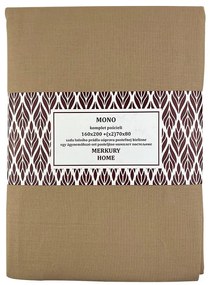 Bavlnená posteľná bielizeň Mono béžová 160x200 (2) 70x80 Merkury Home