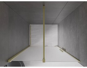 Mexen Velar, posuvné sprchové dvere do otvoru 90 cm, 8mm sklo námraza, zlatá matná, 871-090-000-31-55