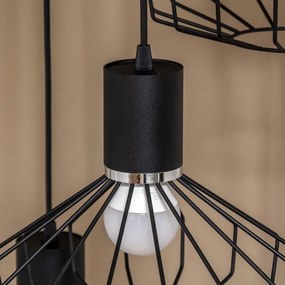 Luster na lanku SOLANO 3xE27/15W/230V čierna/lesklý chróm