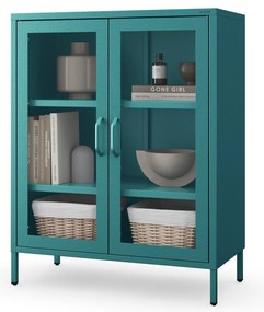 Vitrína GINA, 800 x 1015 x 400 mm, Modern: morská farba