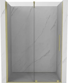 Mexen Velar, posuvné dvere do otvoru 150x200 cm, 8mm číre sklo, zlatá matná, 871-150-000-01-55