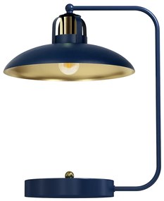 Stolná lampa Felix, 1x zlaté/tmavomodré kovové tienidlo, db/g