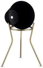 KOVOVÝ KVETINÁČ SO STOJANOM LOFT 20X16 CM ČIERNA/ZLATÁ