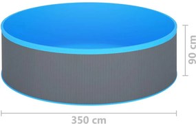Bazén so závesným skimmerom a čerpadlom 350x90 cm sivý