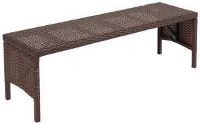 Záhradná lavica HWC-G16, polyratan - hnedá, krémový vankúš