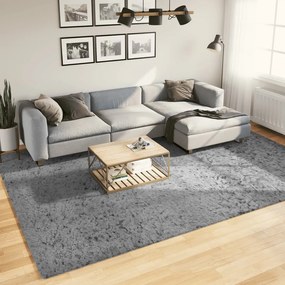 Chlpatý koberec vysoký vlas moderný sivý 240x340 cm 375263