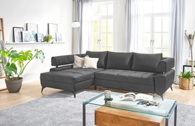 Rohová sedacia súprava Paris, antracitová látka, ľavý roh