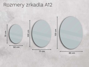 Oválne zrkadlo do kúpeľne s LED osvetlením A12