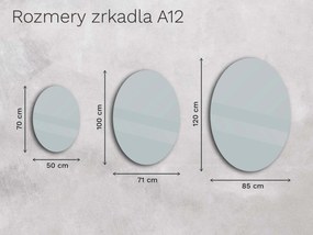 Oválne zrkadlo do kúpeľne s LED osvetlením A12 50x70