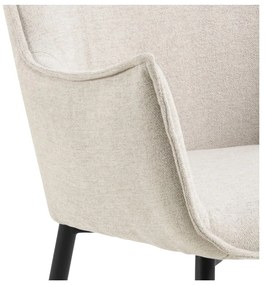 Krémovobiele čalúnené jedálenské kreslo Bonita – Actona