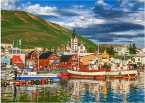 Sklenený obraz - Húsavík (70x50 cm)
