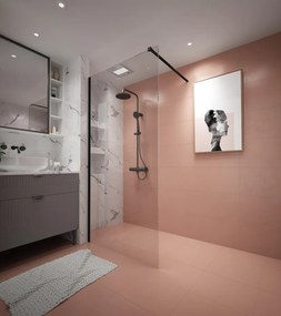 Erga Paris, sprchová zástena Walk-In 140x200 cm, 8mm číre sklo, čierny profil, ERG-V02-PARIS-140x200-CL-BK
