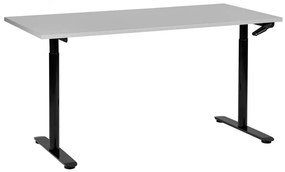 Manuálne nastaviteľný písací stôl 160 x 72 cm sivá/čierna DESTINAS Beliani
