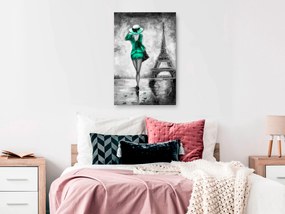 Artgeist Obraz - Parisian Woman (1 Part) Vertical Green Veľkosť: 80x120, Verzia: Premium Print