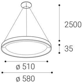 LED2 - LED Luster na lanku BELLA LED/48W/230V 3000K/4000K čierna