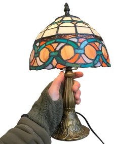 Vitrážové stolné svietidlo do obývačky Tiffany Prezent 81