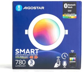 Aigostar-SADA 3x LED RGBW Stm. podhľ. svietidlo MESH 9W/230V 2700K-6500K pr.14,5cm