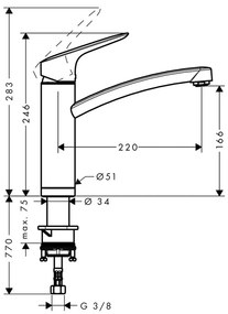 Hansgrohe Logis M31, kuchynská páková batéria 160 1jet, inštalácia pred okno, chrómová, HAN-71833000