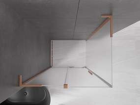 Mexen Velar L, sprchový kút s posuvnými dverami 110 x 100 cm, 8mm sklo námraza, medená matná, 871-110-100-33-65
