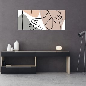 Obraz - Woman body line art N⁰2 (120x50 cm)