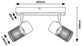 Rabalux 71152 - Bodové svietidlo METTA 2xE14/40W/230V dub