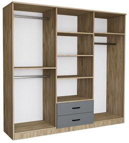 Šatníková skriňa Yamaha 65 (sivá biela). Akcia -18%. Vlastná spoľahlivá doprava až k Vám domov. 1108125