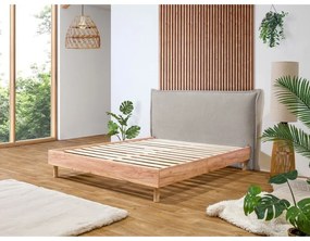 Svetlosivá/prírodná dvojlôžková posteľ s roštom 160x200 cm Charlie – Bobochic Paris