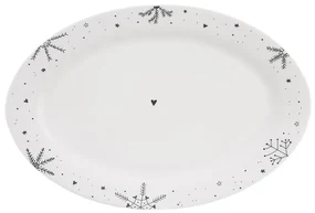 Porcelánový servírovací tanier oválny VLOČKA