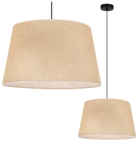 Závesné svietidlo Juta, 1x jutové tienidlo, (fi 44cm), b