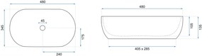 Rea Amelia, umývadlo na dosku 480x345x135 mm, imitácia kameňa, REA-U8489