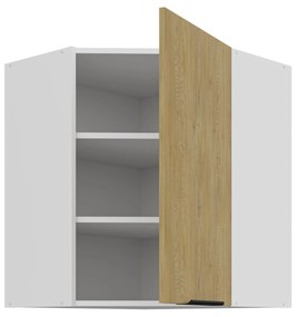 Rohová horná kuchynská skrinka Carminia 60x60 GN-72 1F (45) (dub cremona + biela). Akcia -23%. Vlastná spoľahlivá doprava až k Vám domov. 1128062