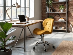 Horčicové kancelárske kreslo AVOLA VELVET